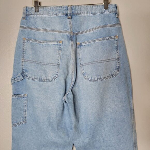 Divided H&M High Waist Carpenter Jeans Straight Leg Blue women's 8 - Picture 4 of 6